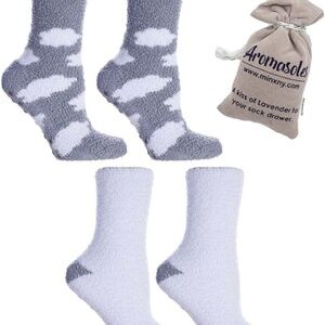Aromasoles Socks Infused with Lavender and Shea Butter 2 pk w/lavender sachet